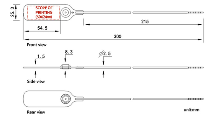 Vedação Plástica de Policarbonato Polycarbonate Plastic Seal