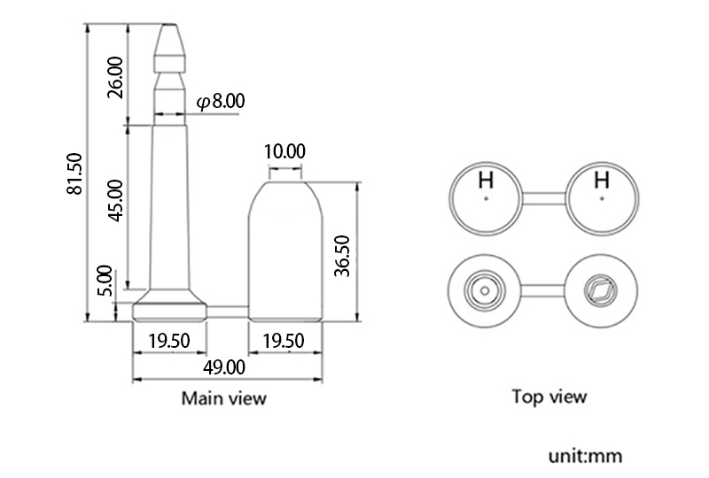 Vedação de parafuso de caminhão de alta segurança High Security Truck Bolt Seal