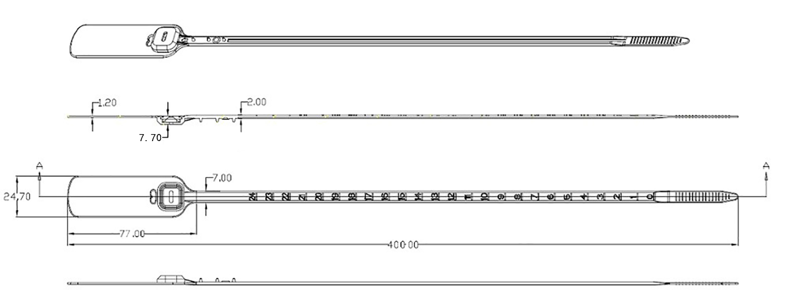 Fechadura de selo de segurança em plástico Fechadura de selo de segurança em plástico