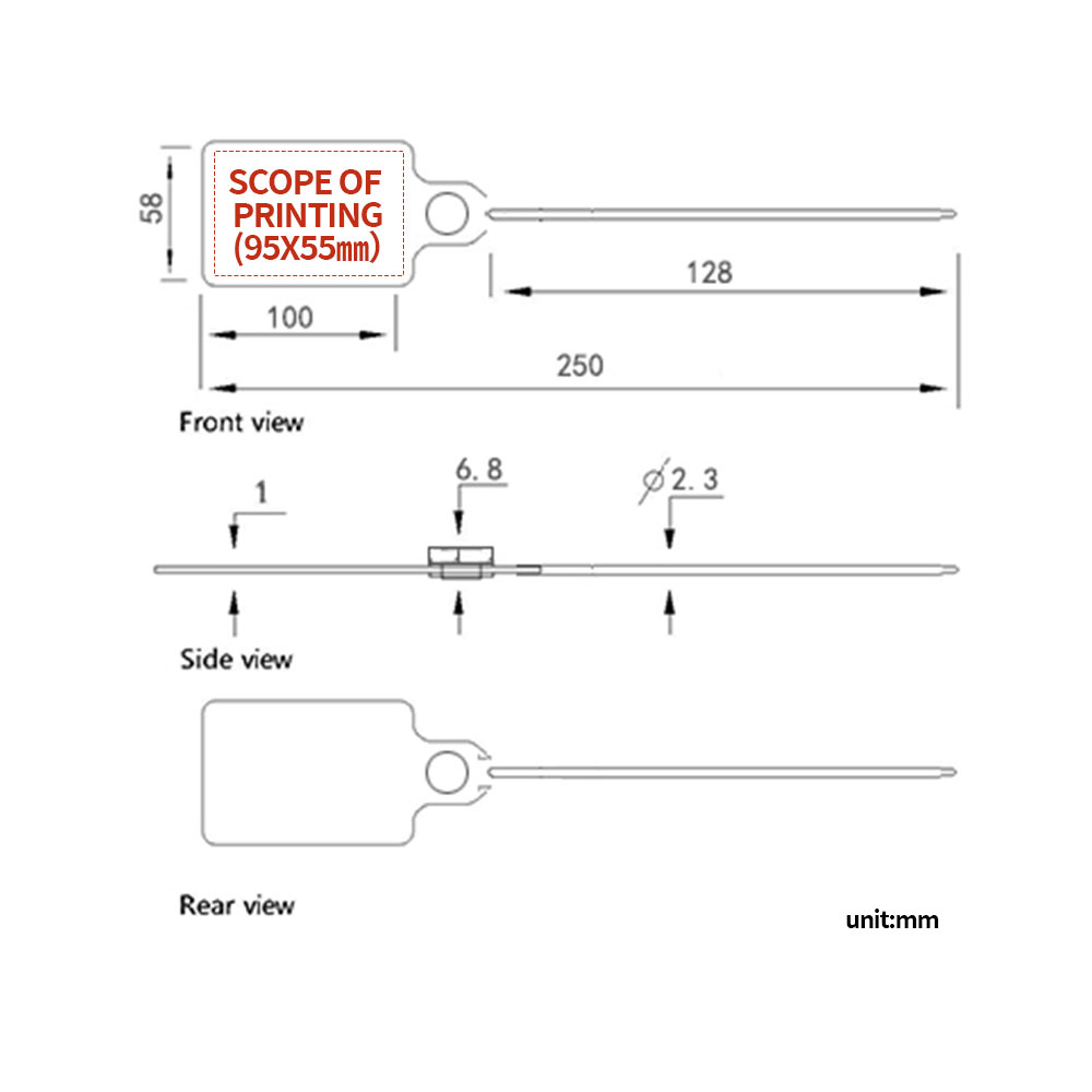 Etiquetas de transporte de lacres de plástico Plastic Seals Shipping Tags