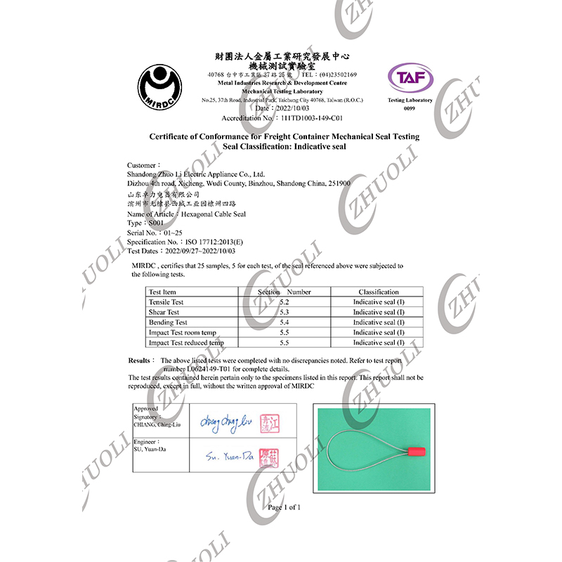 Selos de cabos de segurança