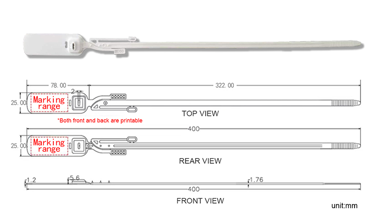 Selo plástico de alta segurança L025 Selo plástico de alta segurança L025